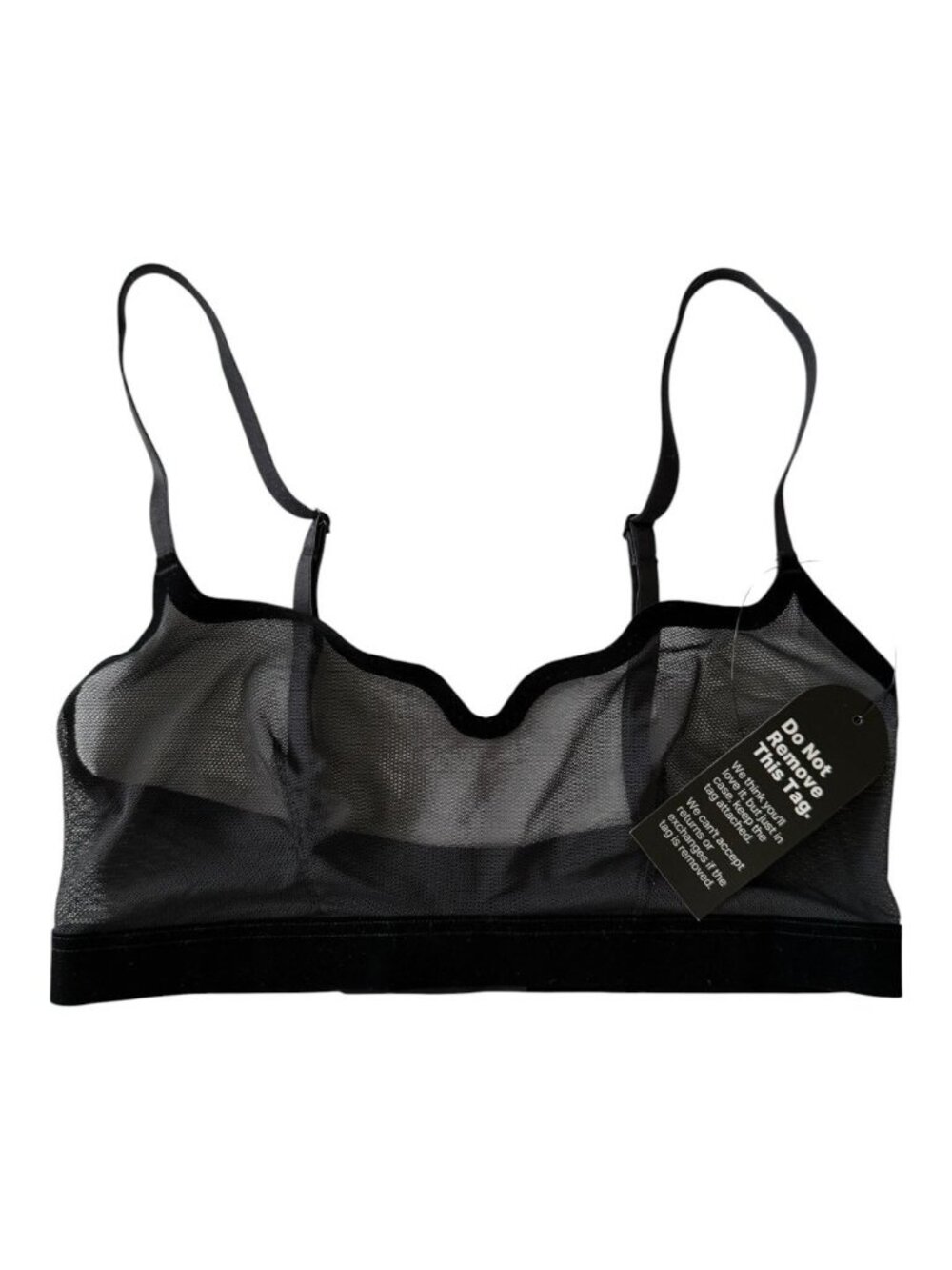 NWT EBY Lucy Bra Black Truffle Mesh Bralette Adjustable Straps Size Small Sexy
